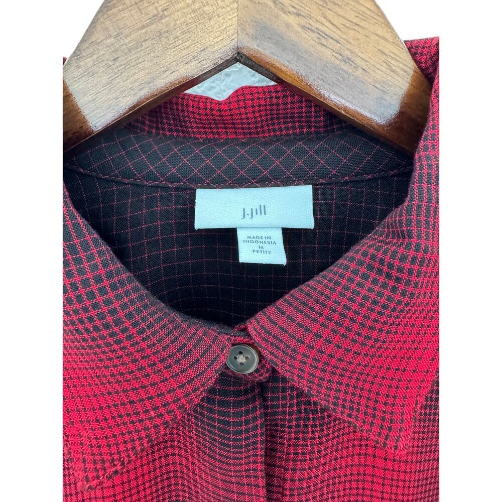 J.Jill Women's Red & Black Plaid Button-Up Shirt Size M - Picture 6 of 6
